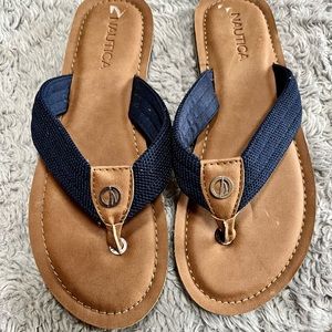 Blue Nautica sandals.